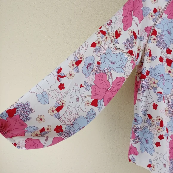 Anthropologie Sanctuary Meadow Floral Blouse long sleeves top oversized - Picture 5 of 13